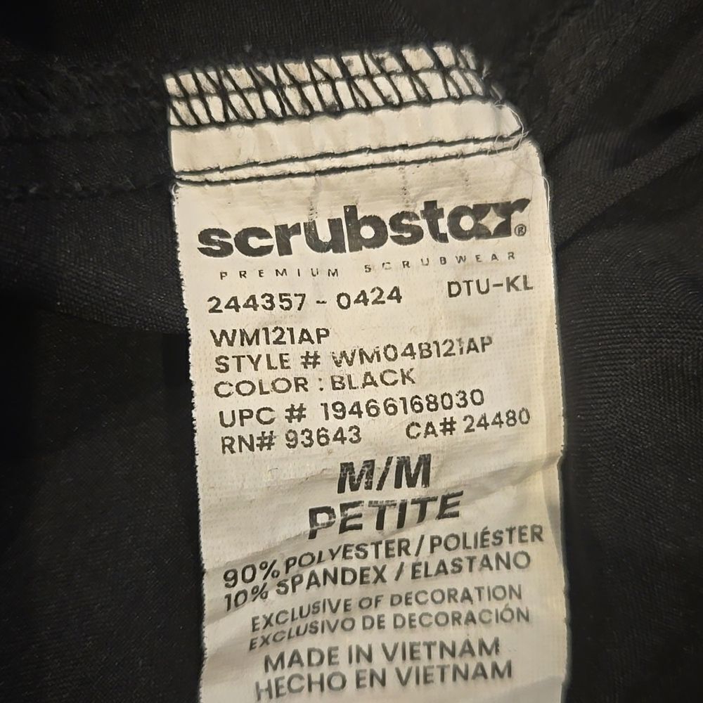 Womens Scrubstar Black Pants Medium Pettite - Picture 5 of 6